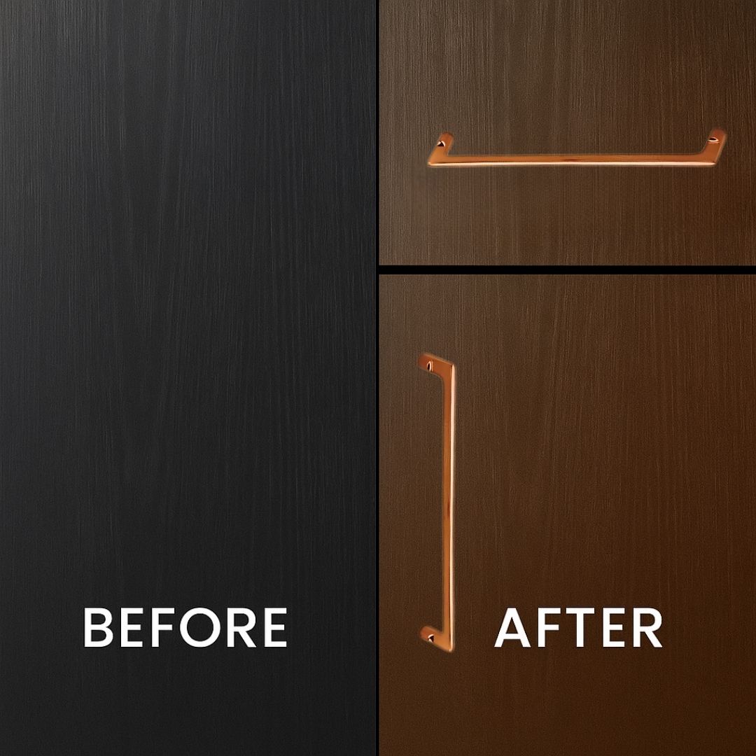 Indite brass cabinet handle for drawers and wardrobes