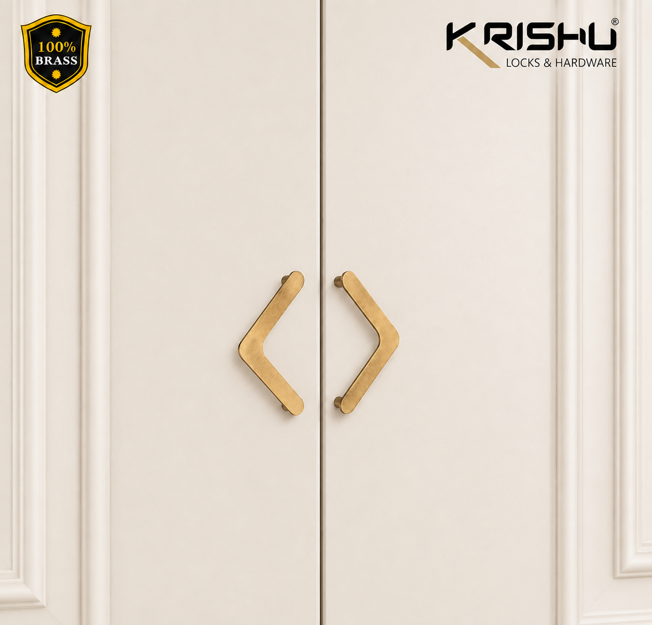 Double Door Handle – Angel Design | Premium Brass Finish - Image 3