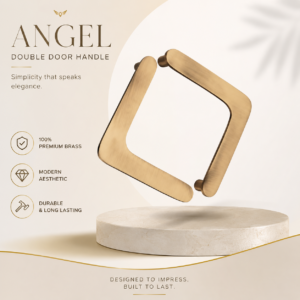 Double Door Handle – Angel Design | Premium Brass Finish