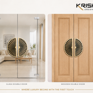 Double Door Handle – Venus Design | Premium Brass Finish