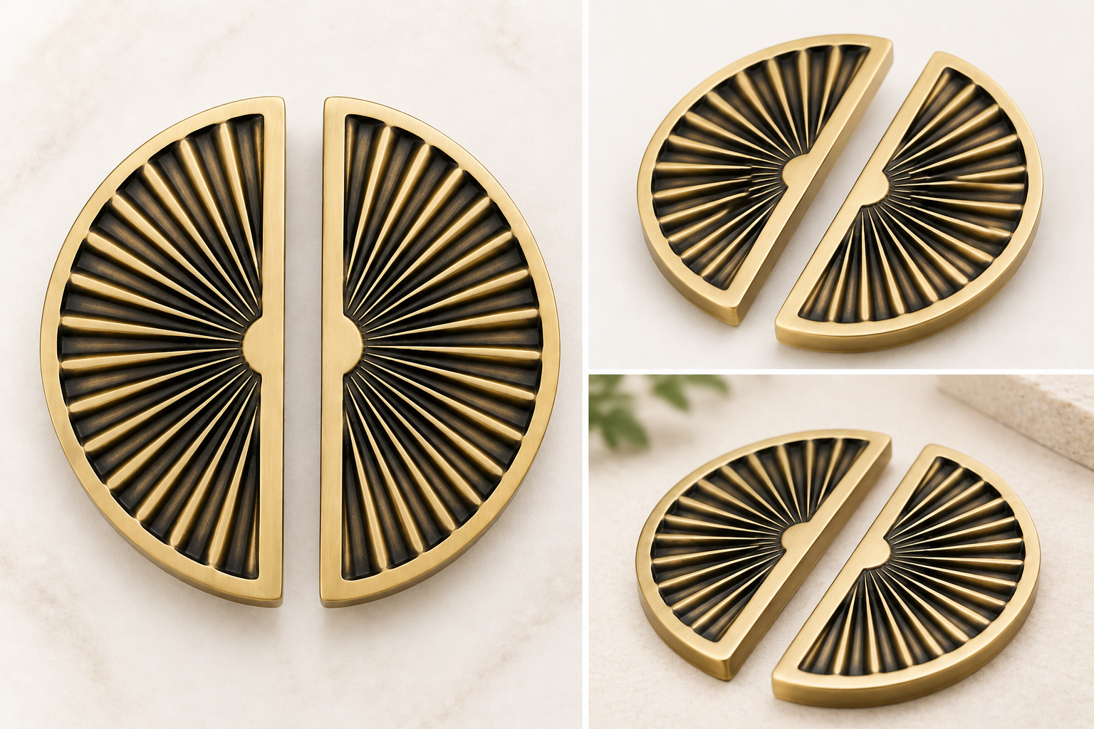 Double Door Handle – Venus Design | Premium Brass Finish - Image 2