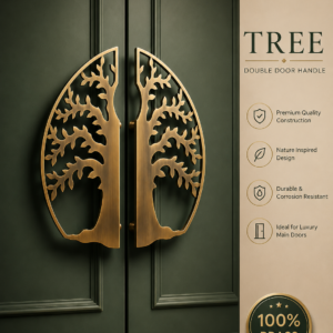 Double Door Handle – Tree Design - Classic Antique Finish