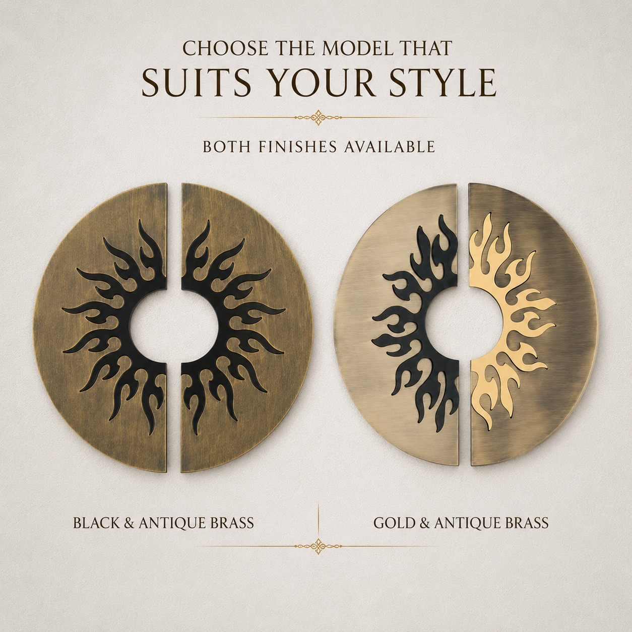 Double Door Handle – Sunflower Design | Premium Brass Finish - Image 2