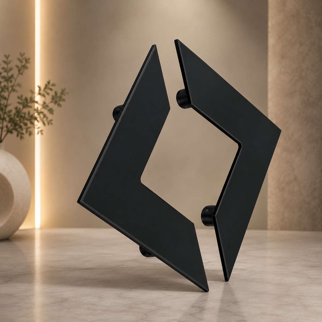 Double Door Handle – Diamond Design | Premium Brass Finish - Image 3