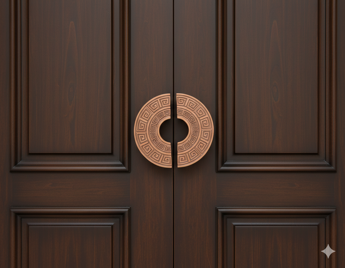 Double Door Handle – Versache Design | Premium Brass Finish