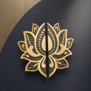 Hibiscus Double Door Handle – Premium Solid Brass Main Door Handle