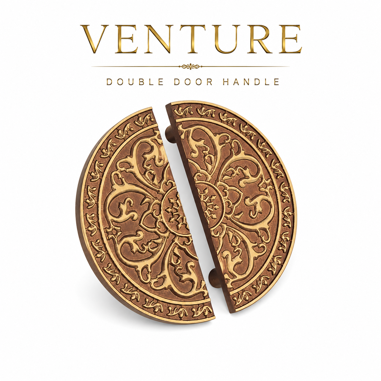 Double Door Handle – Venture Design | Premium Brass Finish - Image 3
