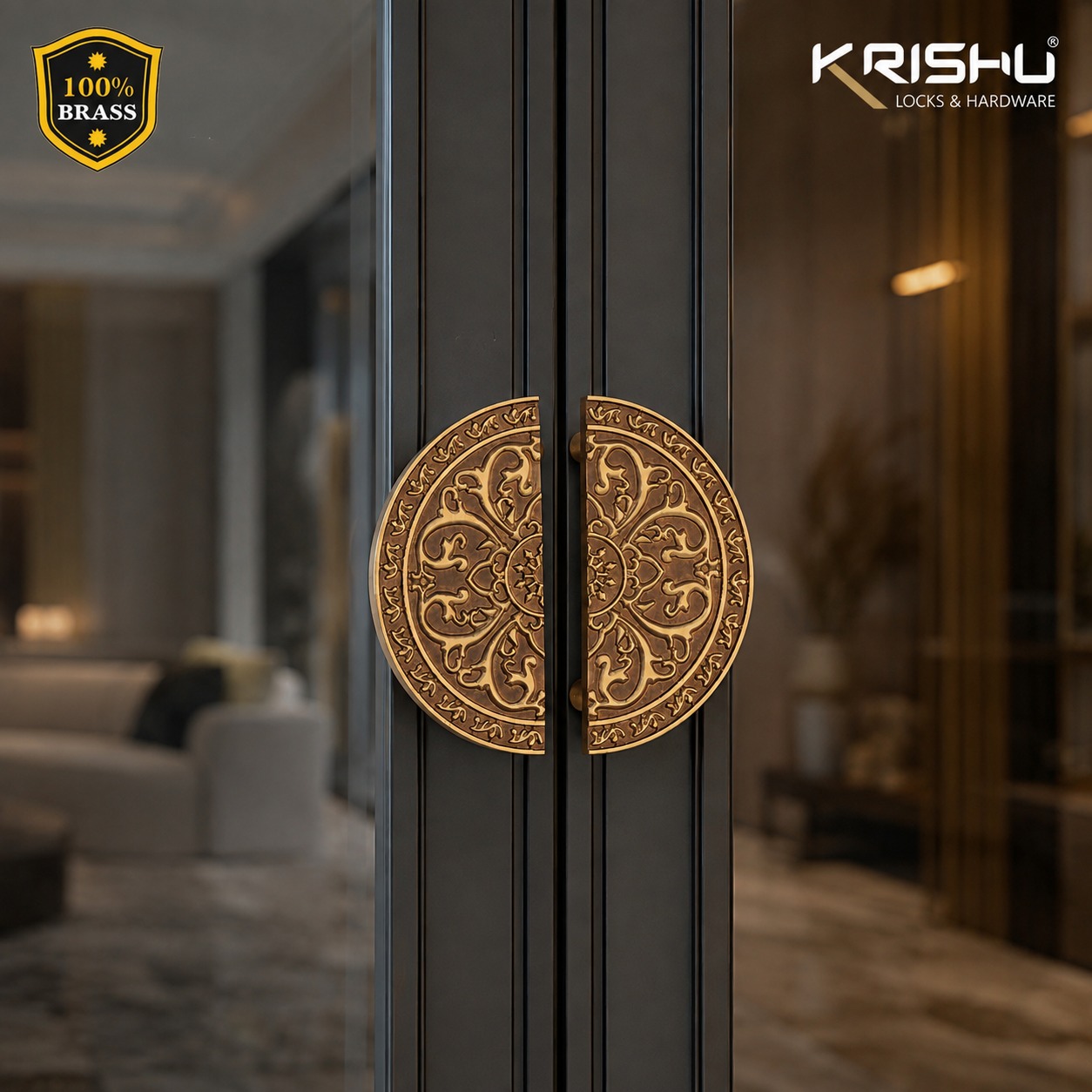 Double Door Handle – Venture Design | Premium Brass Finish