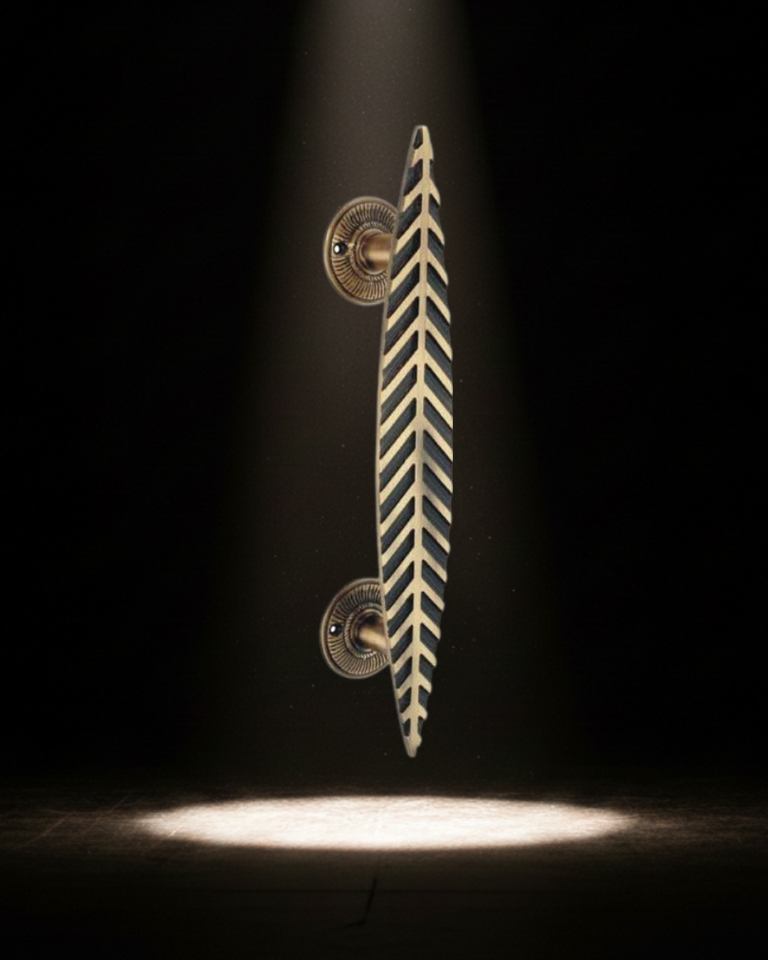 Brass Main Door Handle – Leafy Design