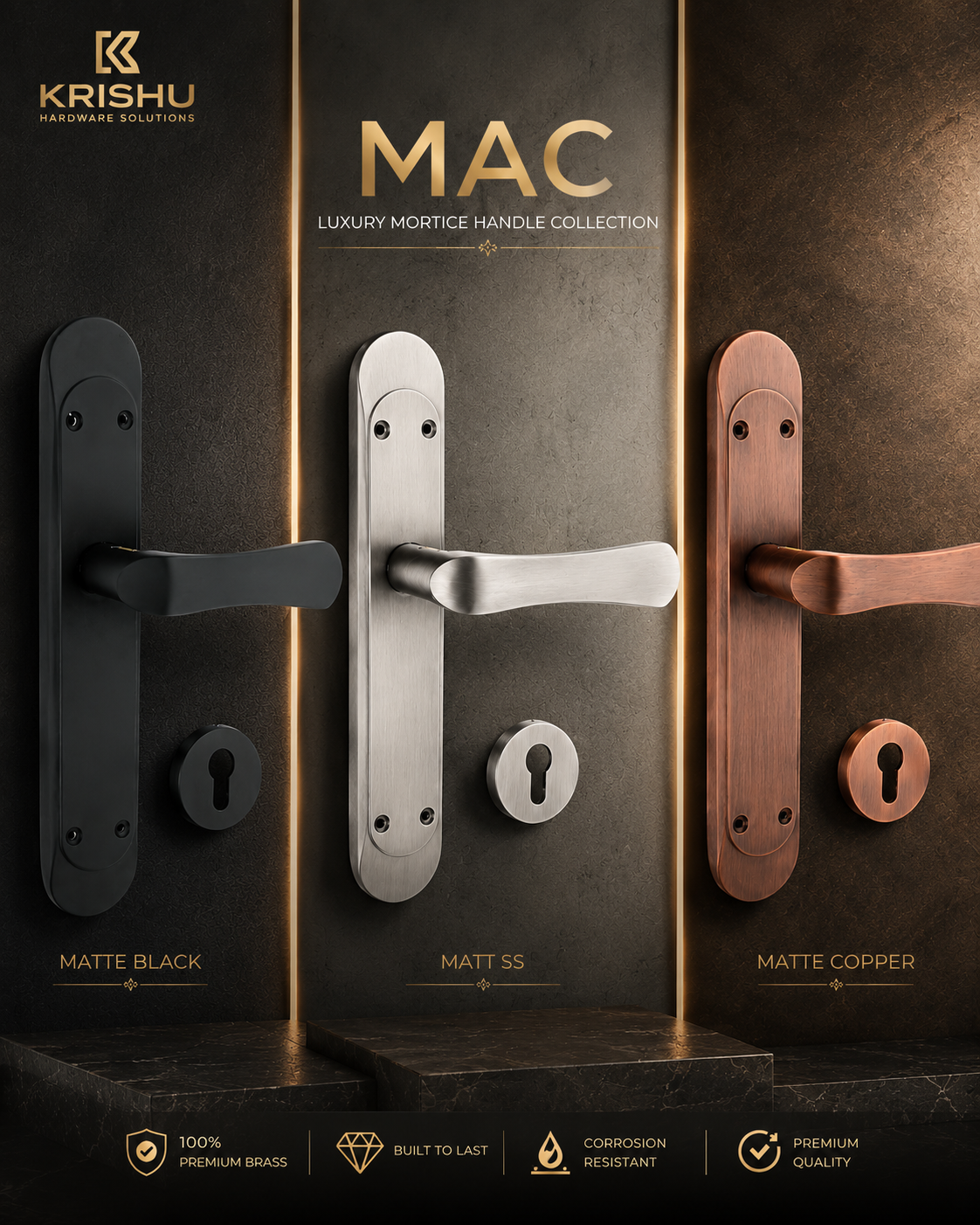 MAC Mortice Handle – Modern Metal Door Handle - Image 3