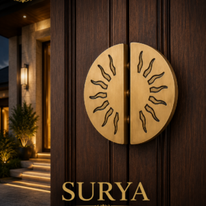 Double Door Handle – Surya Design | Premium Brass Finish