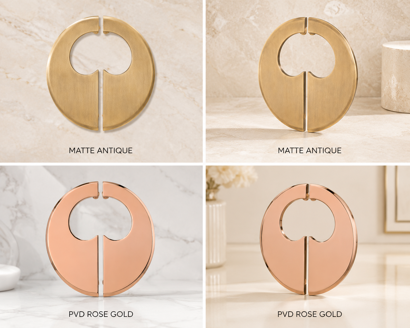 Double Door Handle – Heart Design | Classic Brass Finish - Image 3