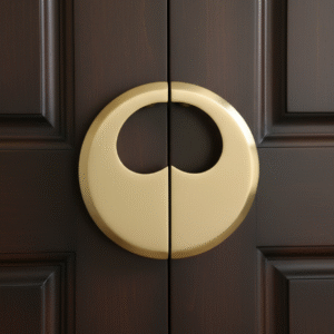Double Door Handle – Heart Design | Classic Brass Finish