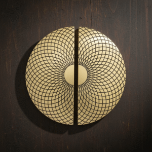 Double Door Handle – Cross Design | Classic Brass Finish