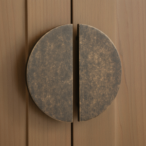 Double Door Handle – Plain Design | Classic Brass Finish