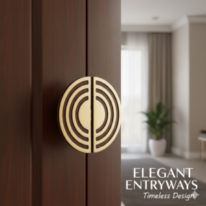 Double Door Handle – Euro Design | Classic Brass Finish