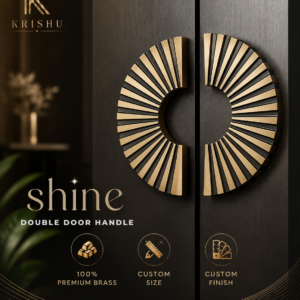 Double Door Handle – Shine Design | Premium Brass Finish