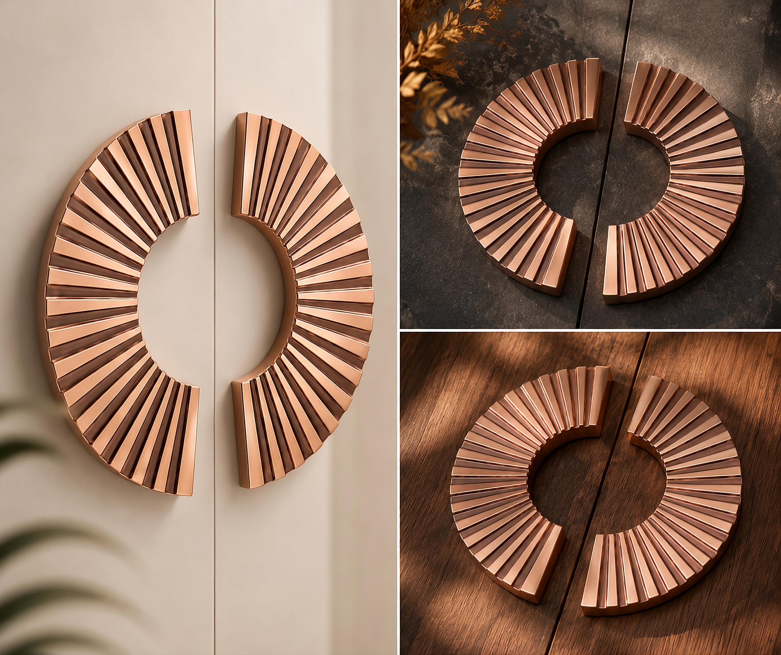 Double Door Handle – Shine Design | Premium Brass Finish - Image 3
