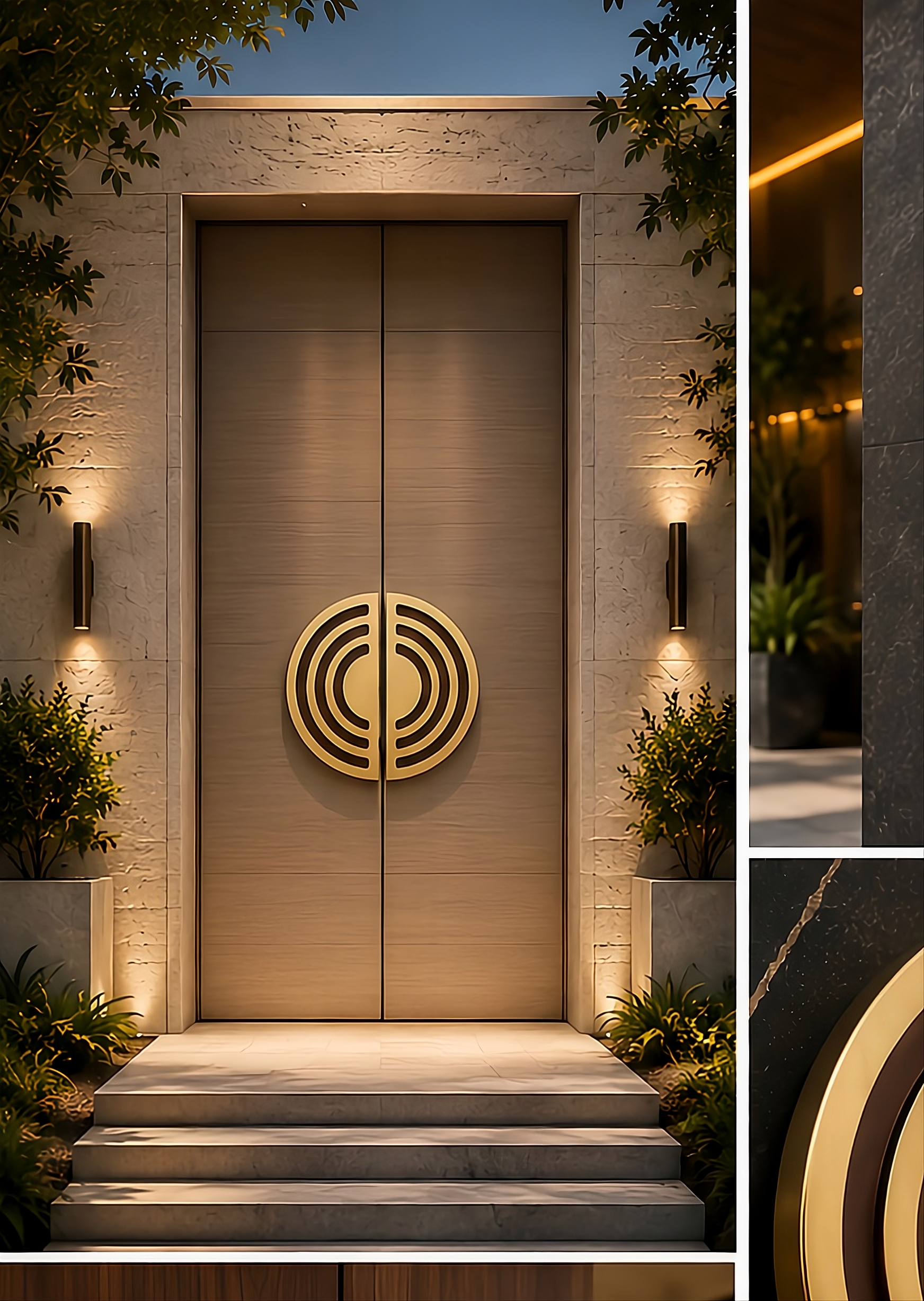 Double Door Handle – Euro Design | Premium Brass Finish - Image 2
