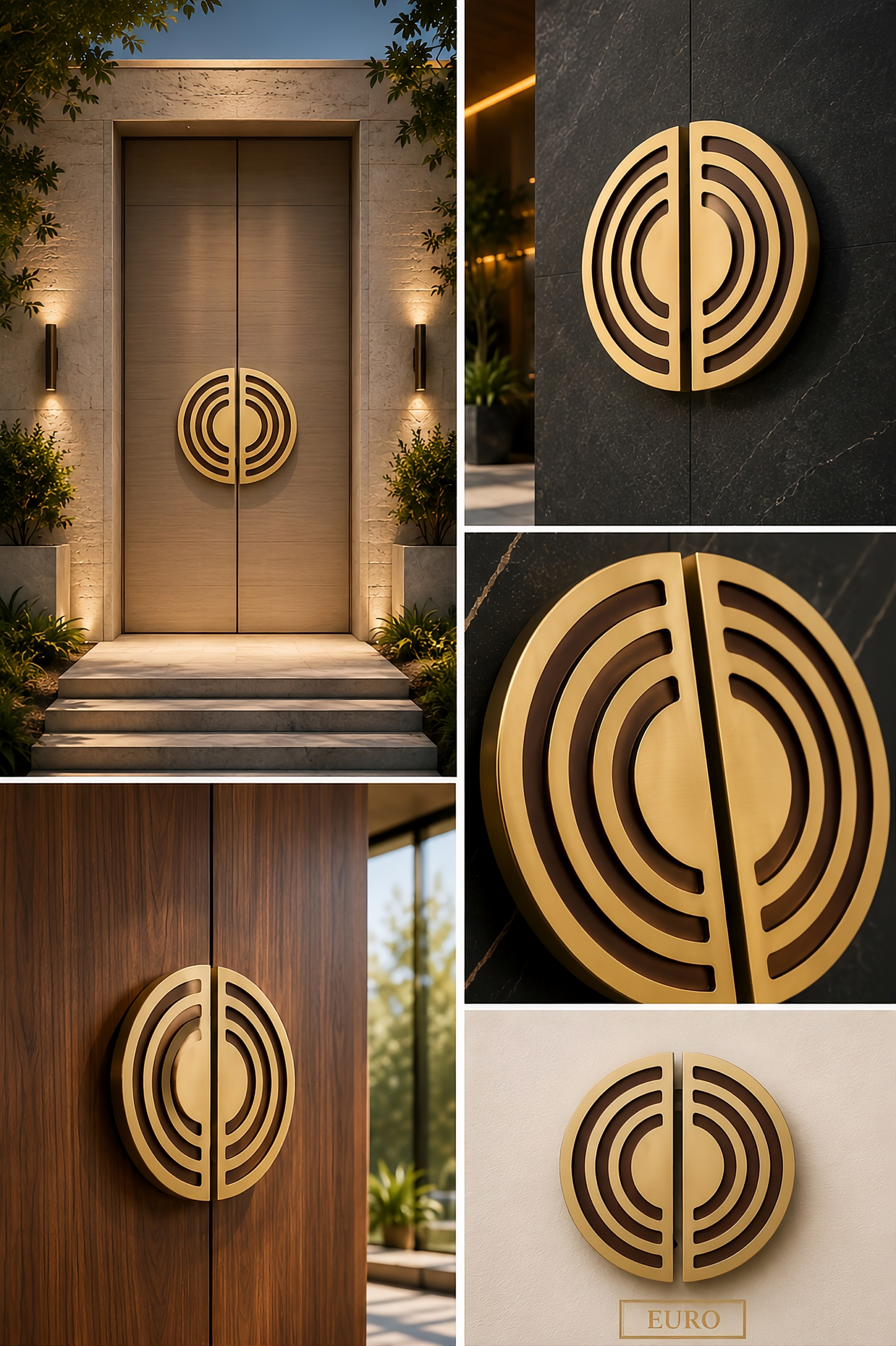 Double Door Handle – Euro Design | Premium Brass Finish - Image 3