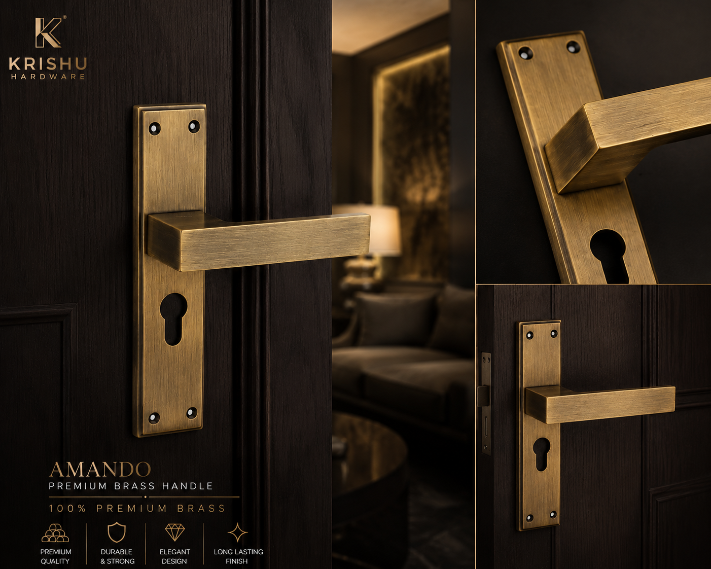 Amando Mortice Handle – Modern Door Handle - Image 3