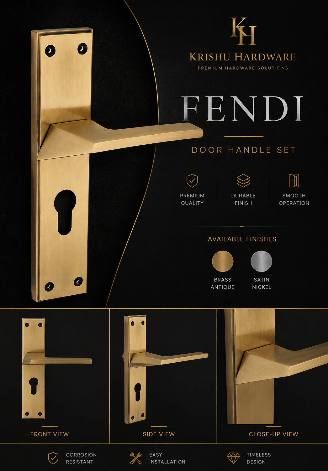 Fendi Mortice Handle – Modern Door Handle - Image 3